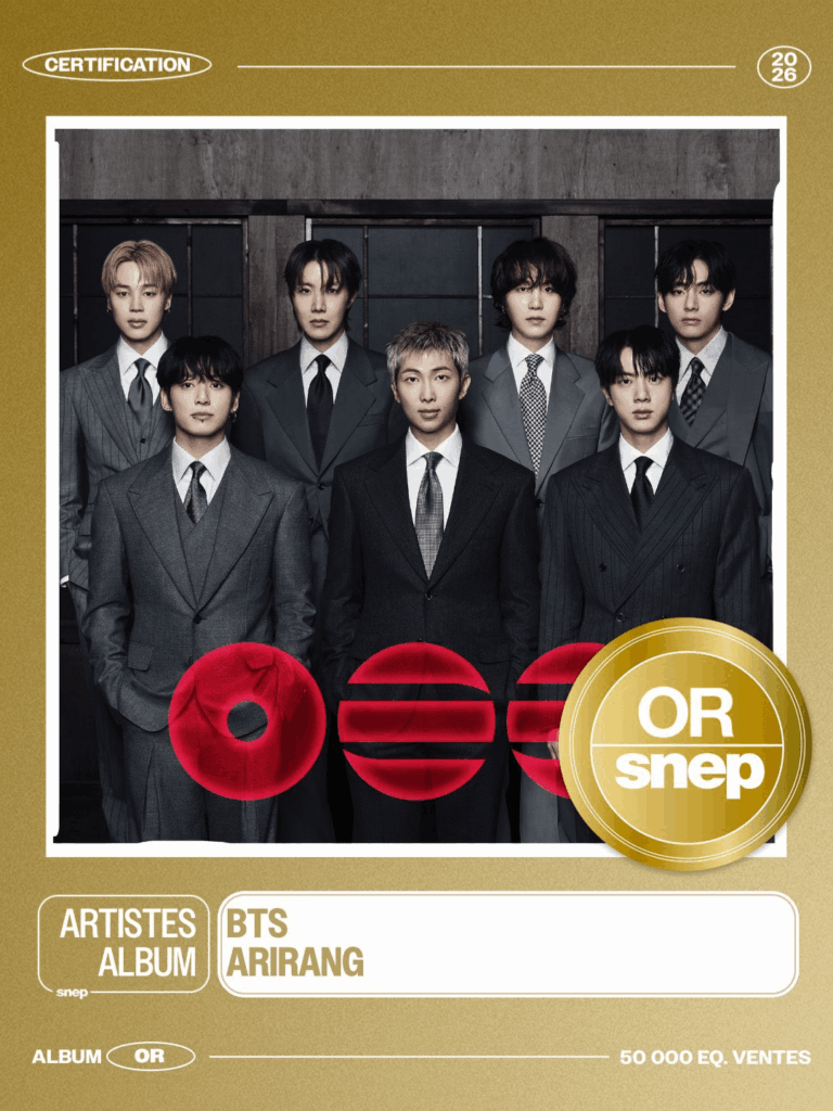 BTS' "ARIRANG” has been certified ‘Gold’ in France! (SNEP) - 310326