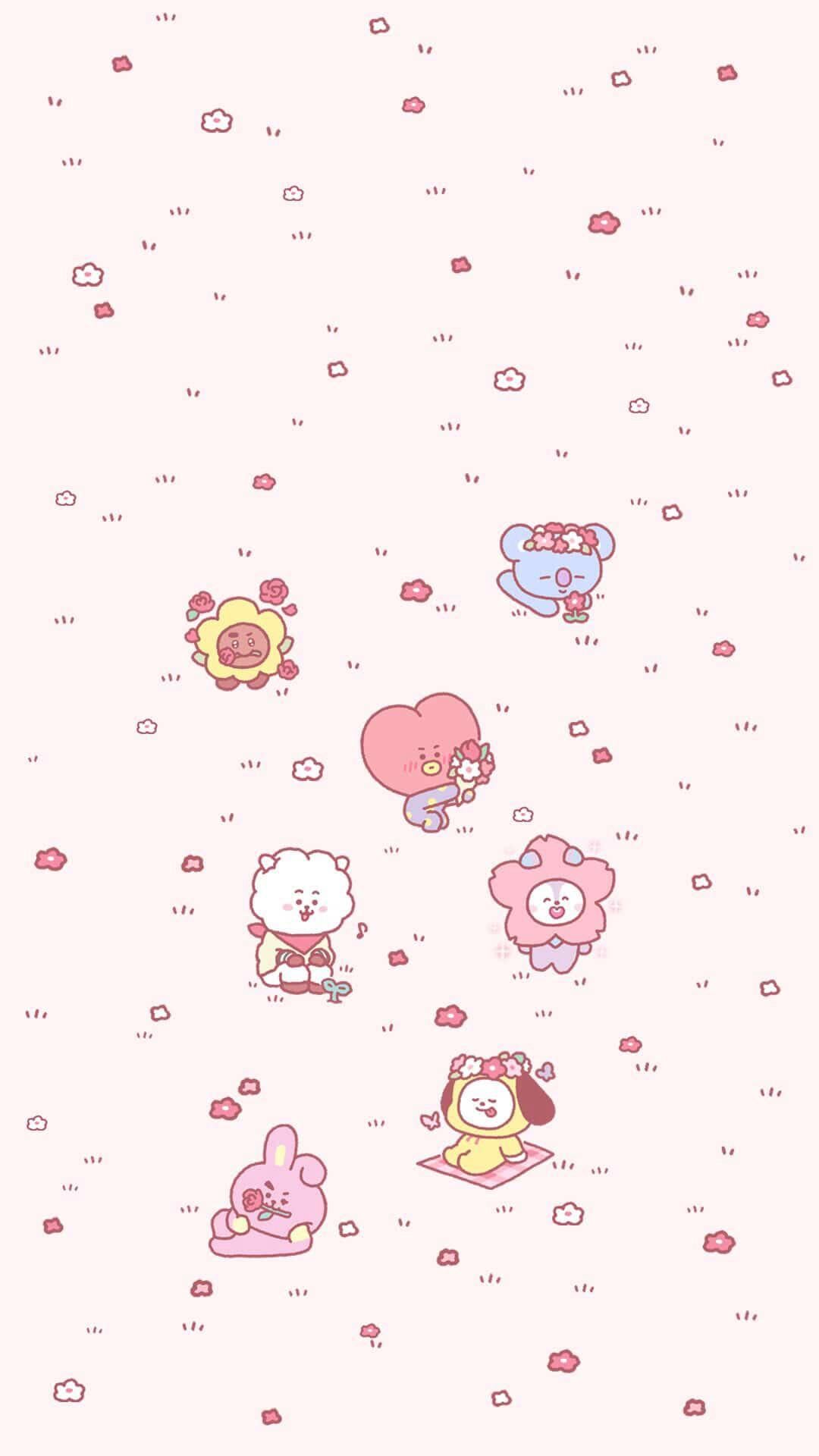 260306 BT21 on Instagram Channel: Are any UNISTARS still using our January wallpaper? How about updating it to this vibrant March wallpaper? 🌸✨