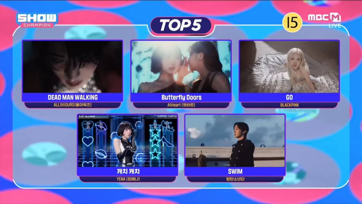 BTS won first place on Show Champion today with “SWIM”, the song’s 1st win! - 250326