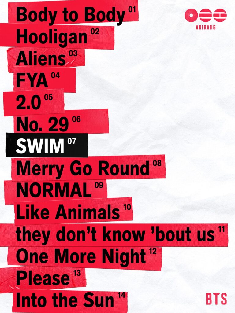 [Weverse] BTS ARIRANG TRACKLIST - 040326