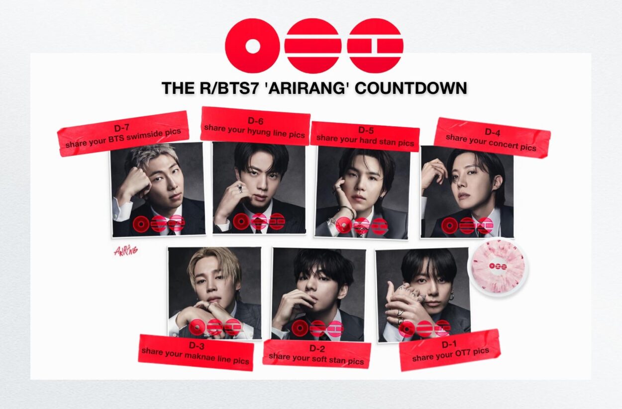 The r/bts7 'Arirang' Countdown: D-1 Share your OT7 pics!