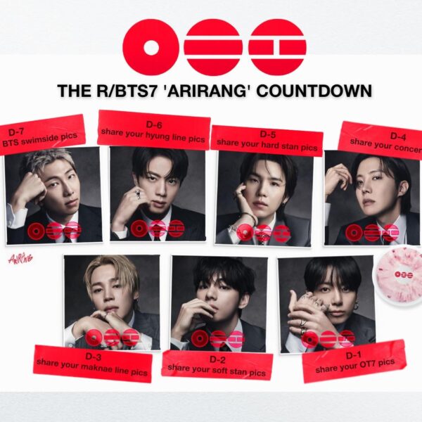The r/bts7 'Arirang' Countdown: D-1 Share your OT7 pics!