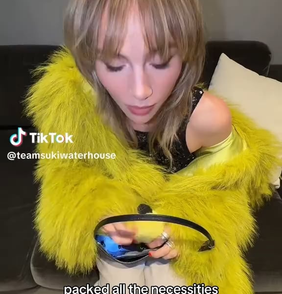 [Team Suki TikTok] BTS x Suki Waterhouse… the crossover episode we all needed. purse overflowing at the Spotify swimside event tonight - 240326