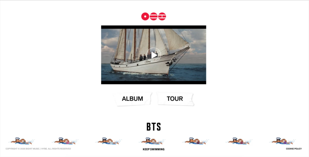 260321 2026bts.com has been updated for 'SWIM'