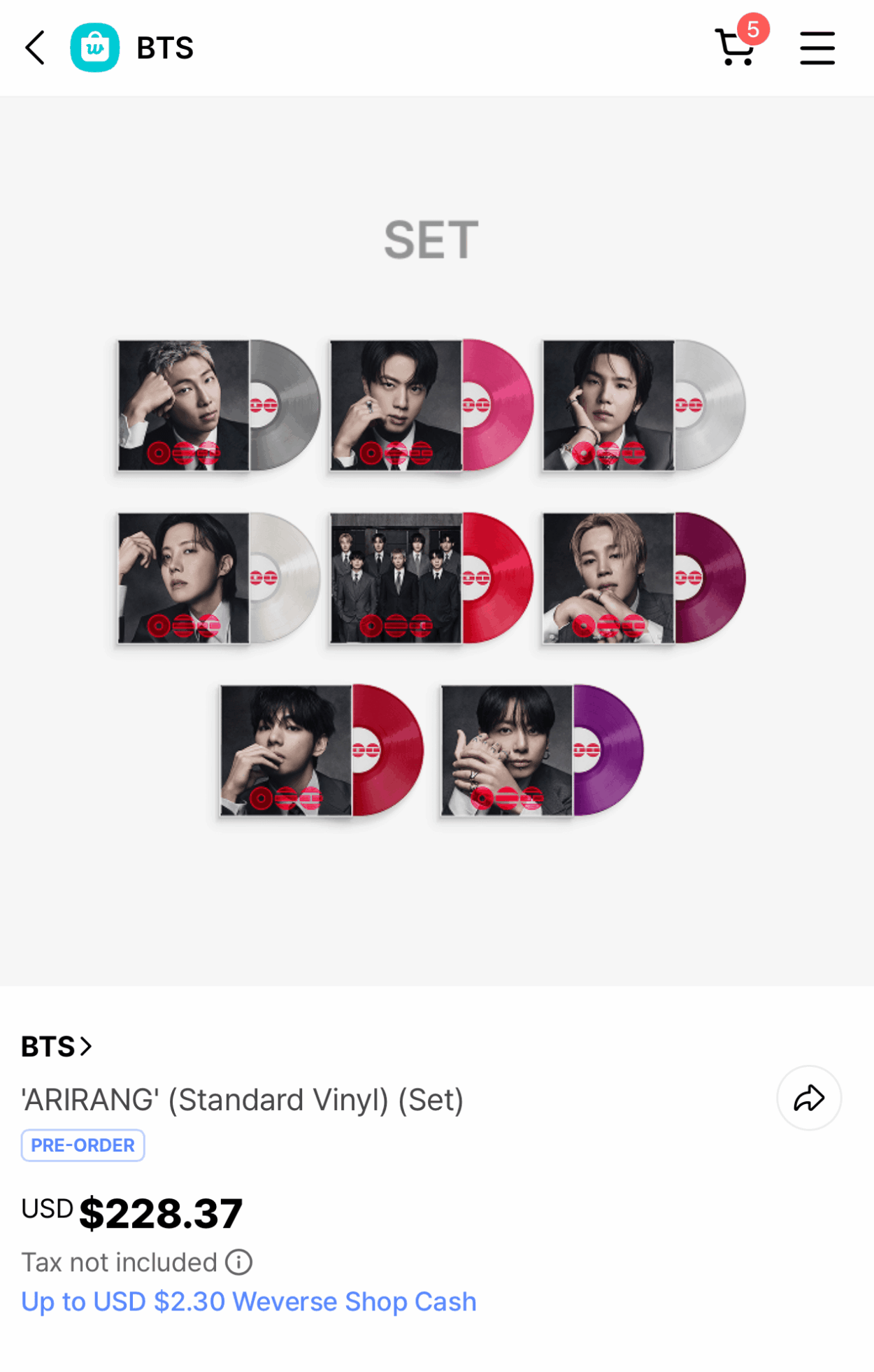 260313 Weverse Global Shop Vinyl Set Covers Revealed