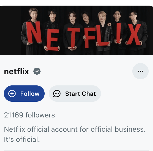 Netflix's official Reddit account with BTS on their header - 140326