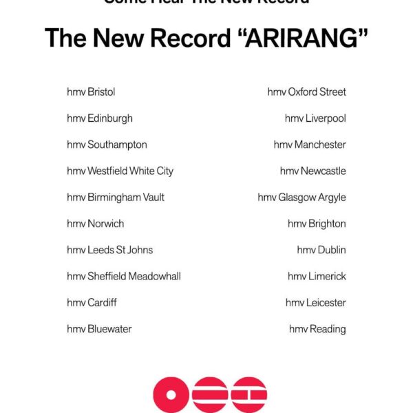 260313 HMV on Twitter: We’re celebrating the release of ARIRANG with special album release events taking place in selected hmv stores.