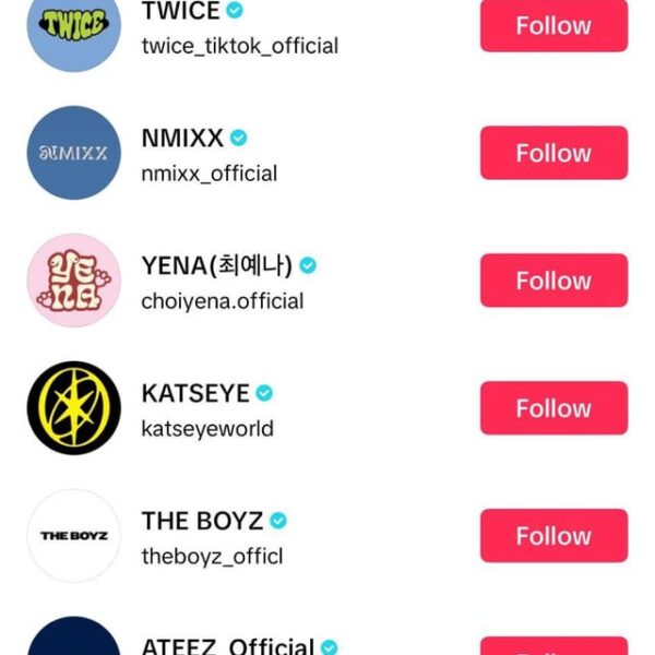 Jungkook now follows the entire Kpop industry on TikTok 270326