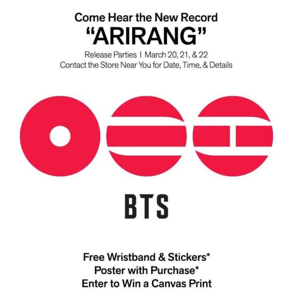 260305 Record Store Day US (recordstoredayus) on Instagram: Arirang Release Parties
