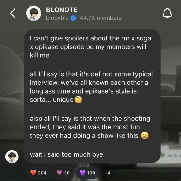 Tablo posted about the upcoming epikase with Namjoon & Yoongi - 230326