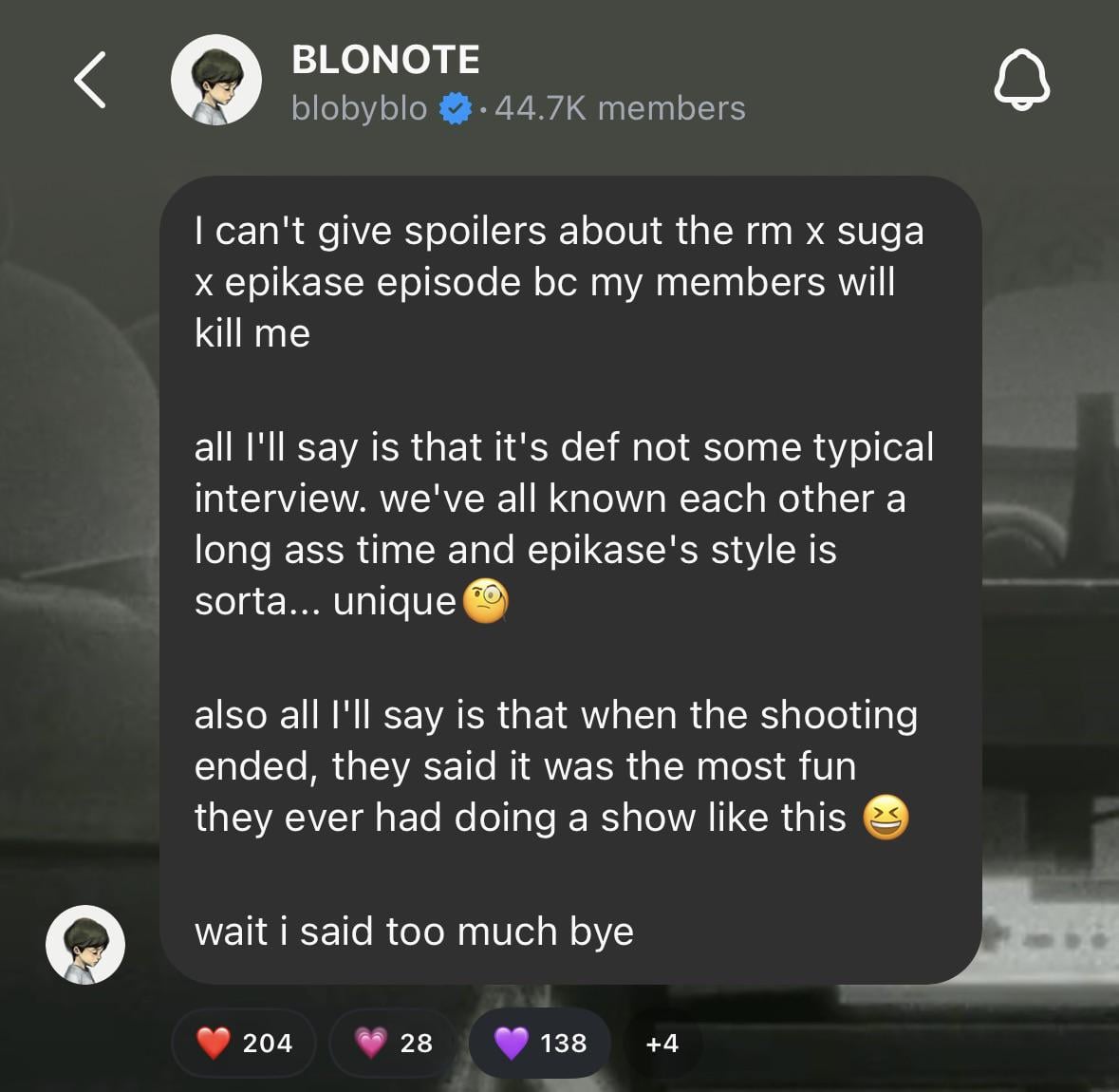 Tablo posted about the upcoming epikase with Namjoon & Yoongi - 230326