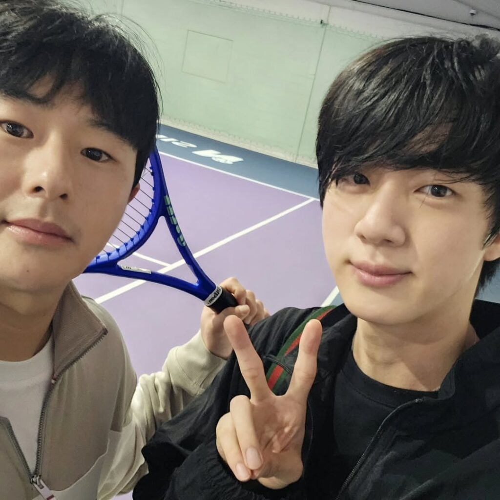 Tennis coach Kim Sang Gyun IG Post with Jin - 300326