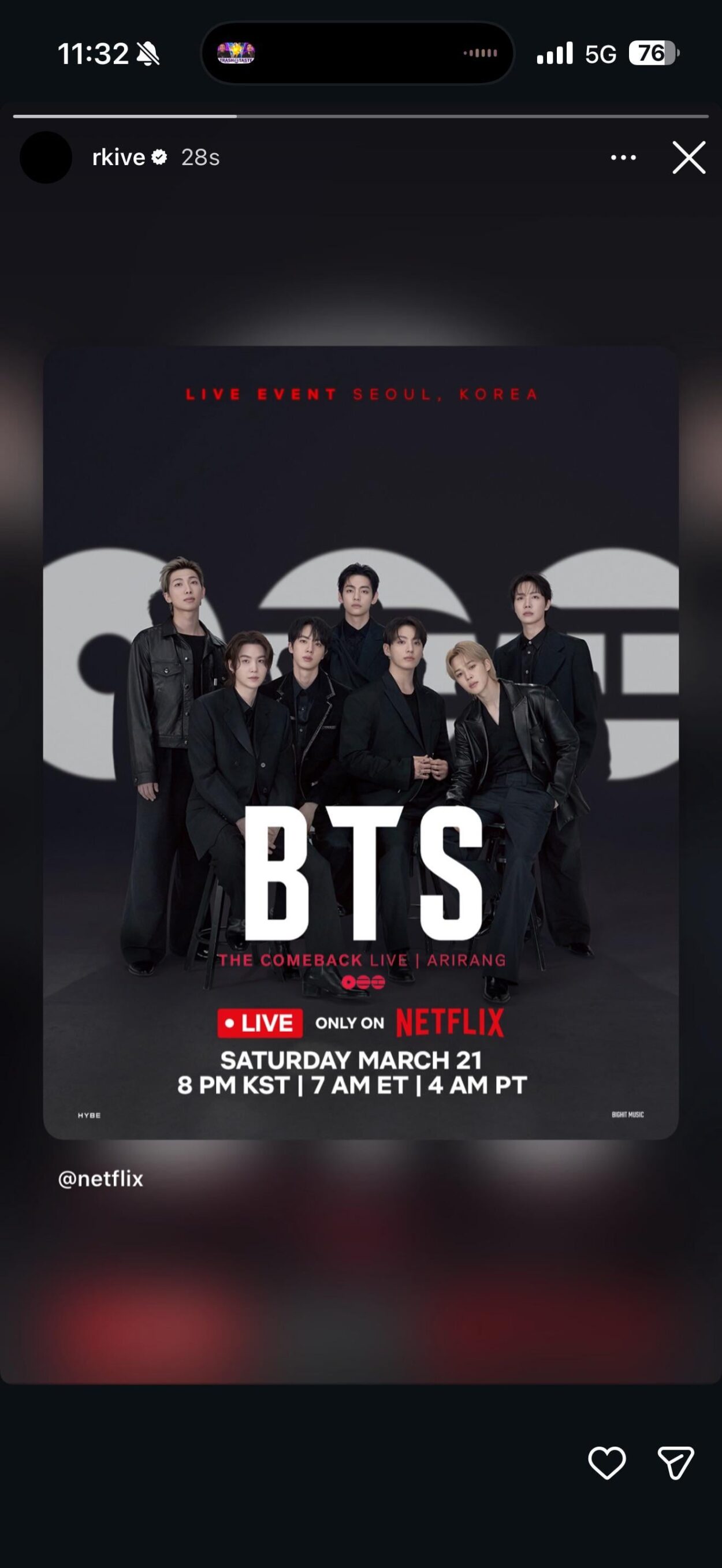 260315 RM on Instagram