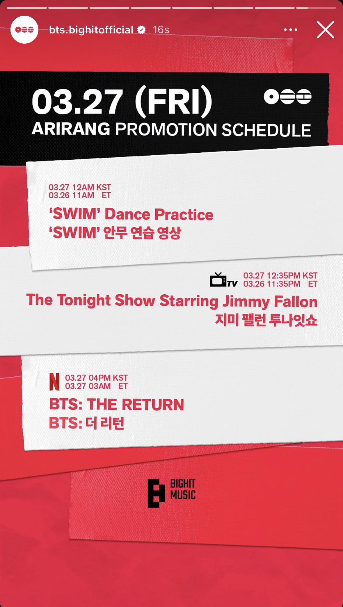 BTS Official IG Story 260326