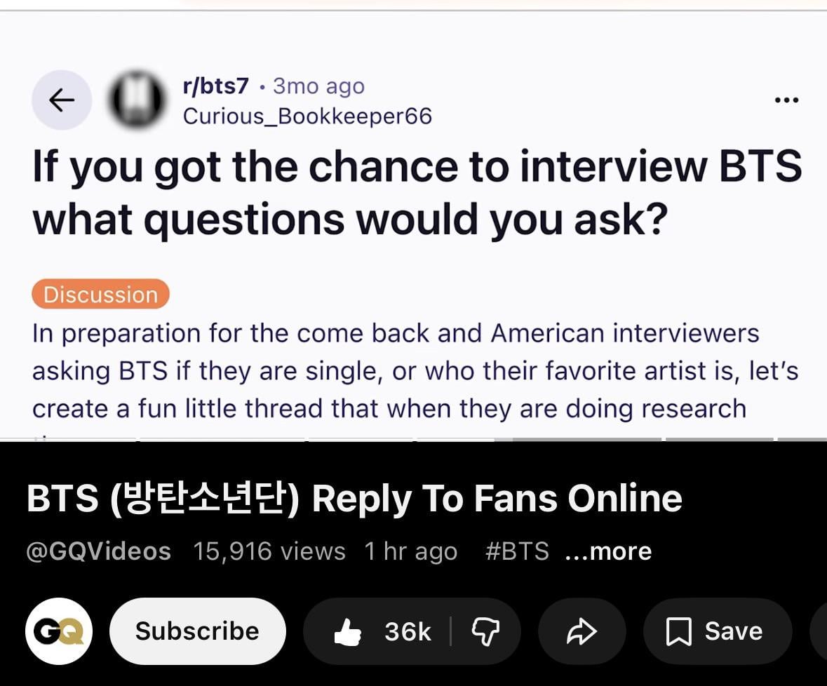 BTS answers a question from r/BTS7