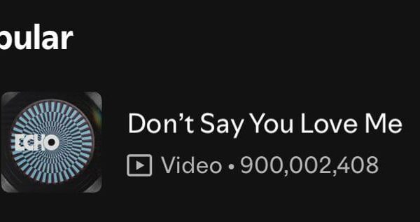 260331 Spotify Milestones: Jin’s “Don’t Say You Love Me” has surpassed 900 million streams