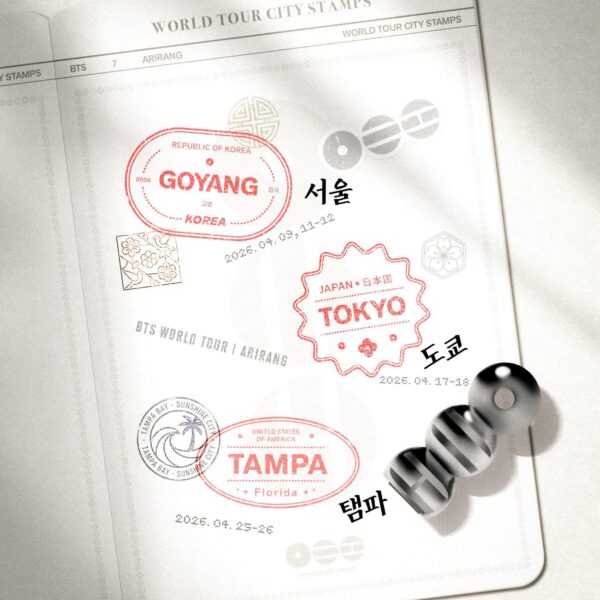 260425 HYBE Merch on Twitter: BTS WORLD TOUR ‘ARIRANG’ STAMP YOUR JOURNEY — TAMPA
