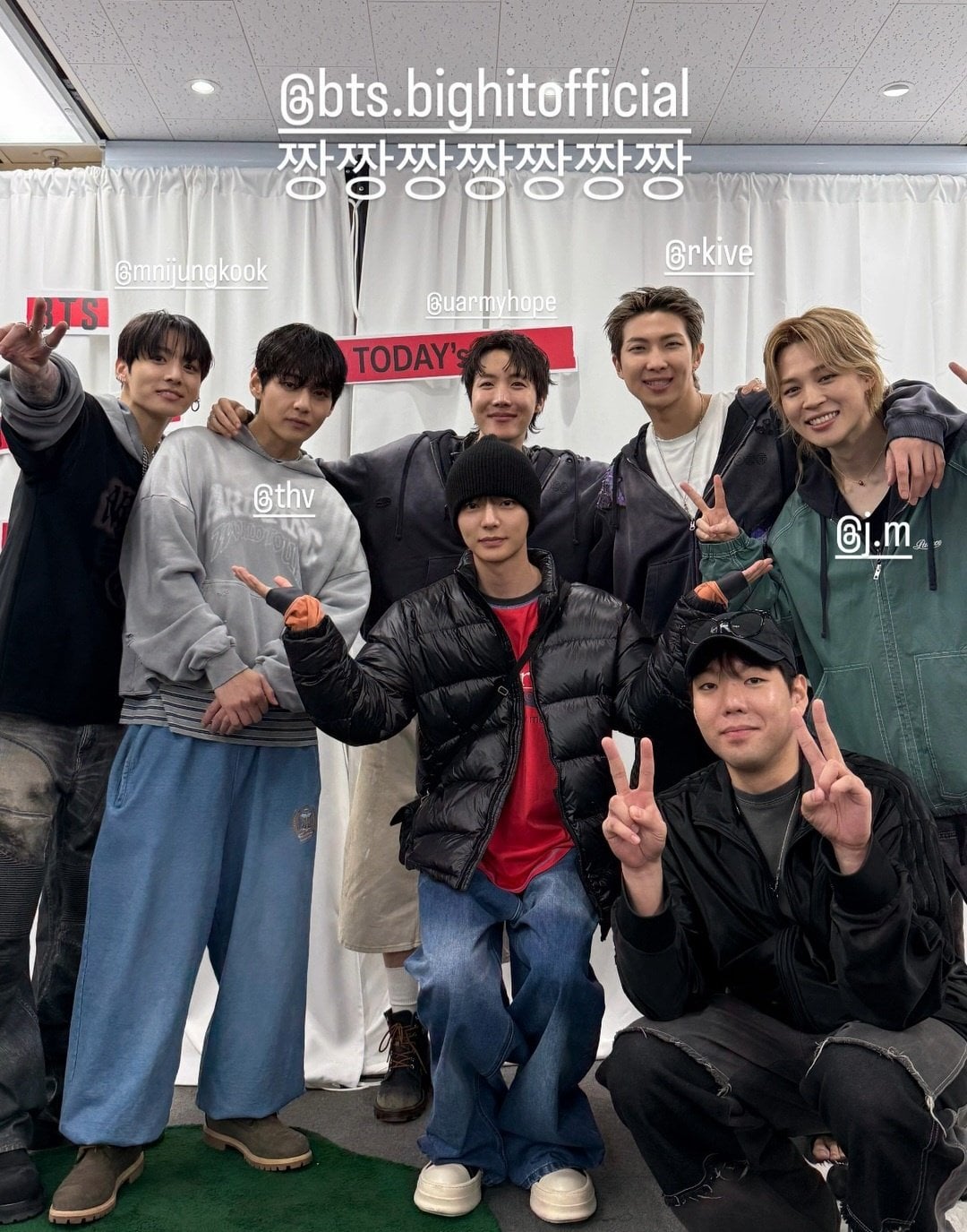 Lee Saeon on Instagram ft JK, Tae, Hobi, RM and Jimin - 120426