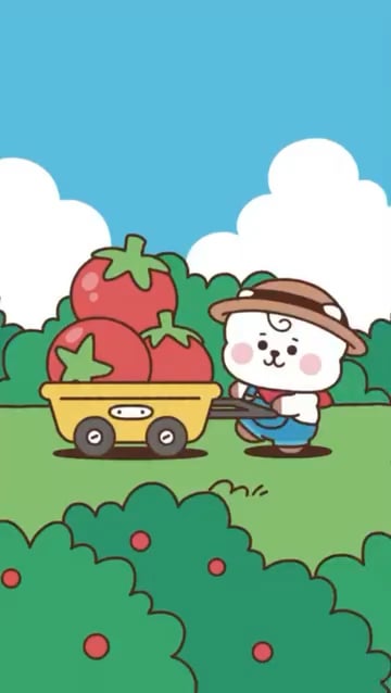 260415 BT21 Official on Instagram: Freshly harvested, the cutest tomatoes ever!🍅✨