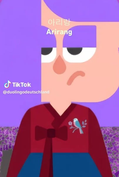 Duolingo immortalizing Joonie's injury ... Captioning the vid with "Does No 29 also make you question your life choices?"