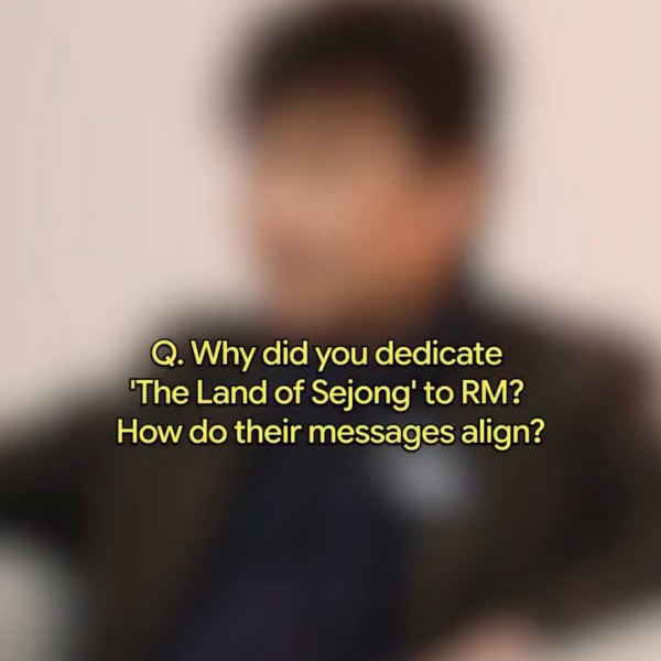 260404 Author Kim Jin-myung shares why he dedicated his new novel, ‘The Land of Sejong’ to RM (from Herald Muse on Instagram)
