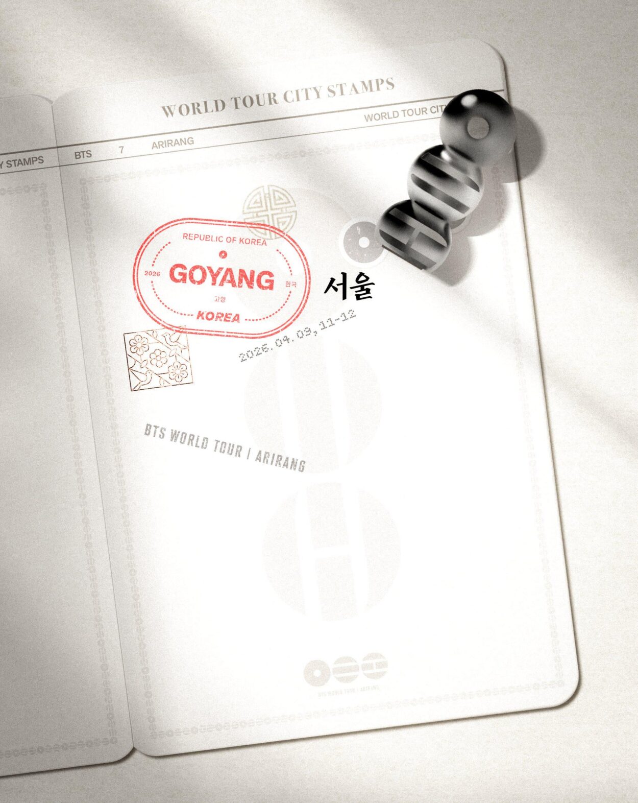 260409 HYBE MERCH on Twitter: BTS WORLD TOUR ‘ARIRANG' STAMP YOUR JOURNEY — GOYANG