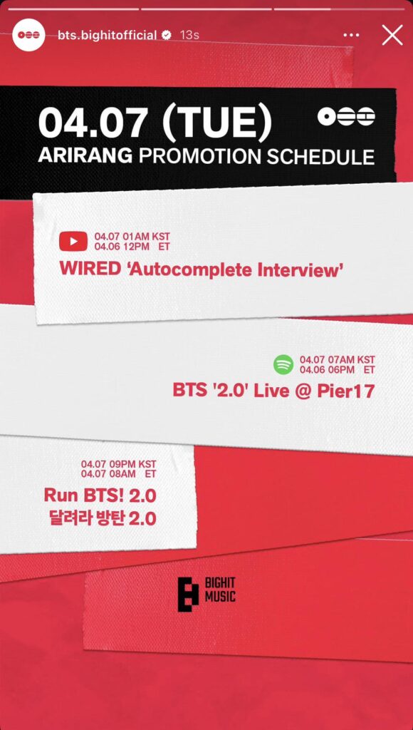 BTS Official IG Story 060426