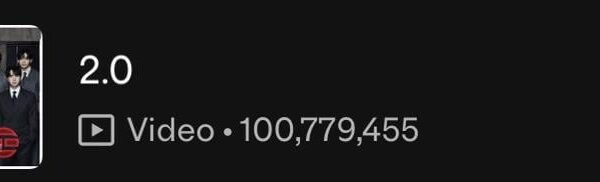 260415 Spotify Milestones: ‘2.0’ has surpassed 100 million streams