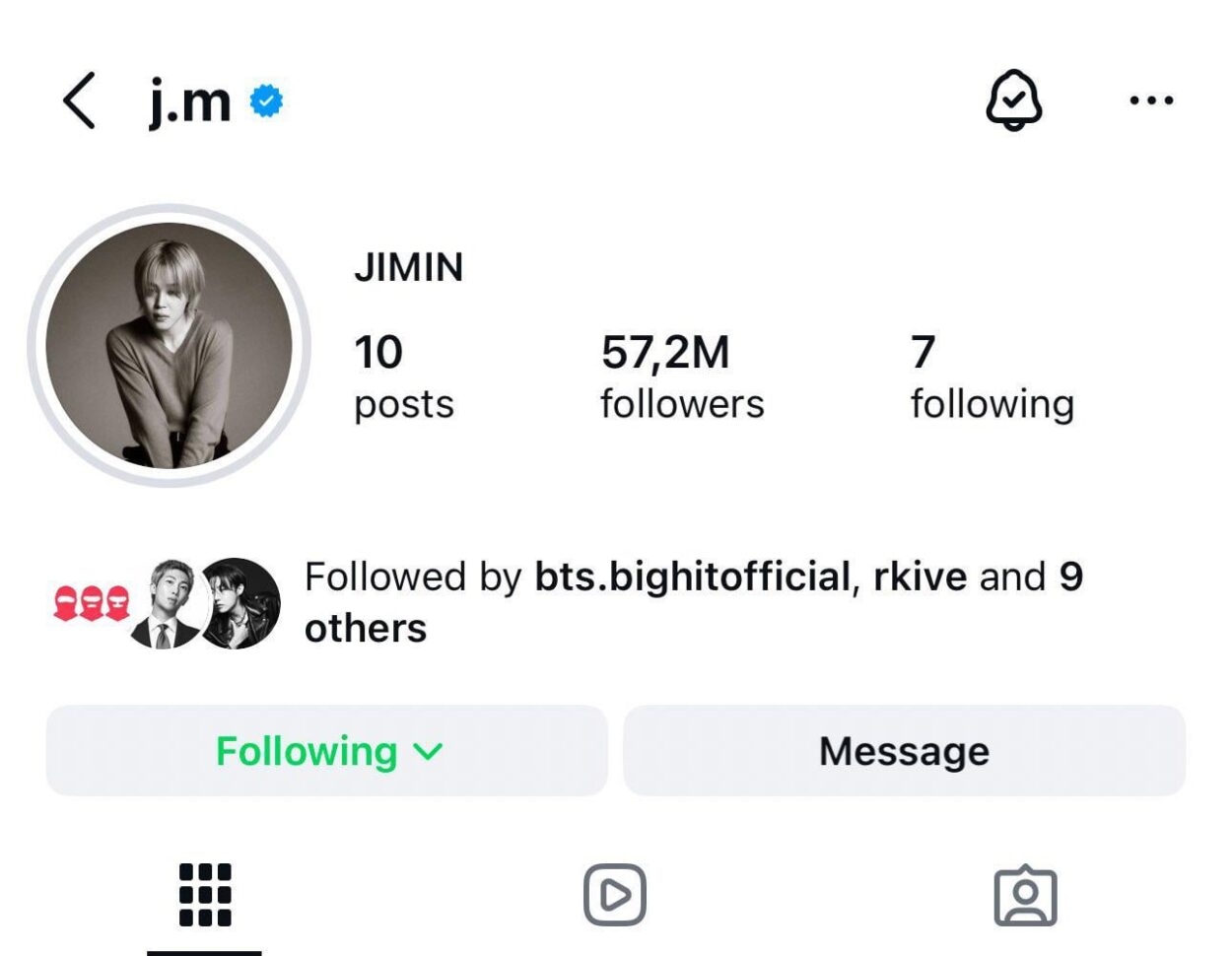 Jimin has updated his Instagram profile picture - 090426