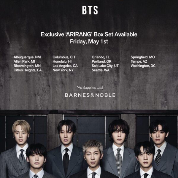 260417 Barnes & Noble on Instagram (featuring BTS): Exclusive ‘ARIRANG’ box set available May 1st