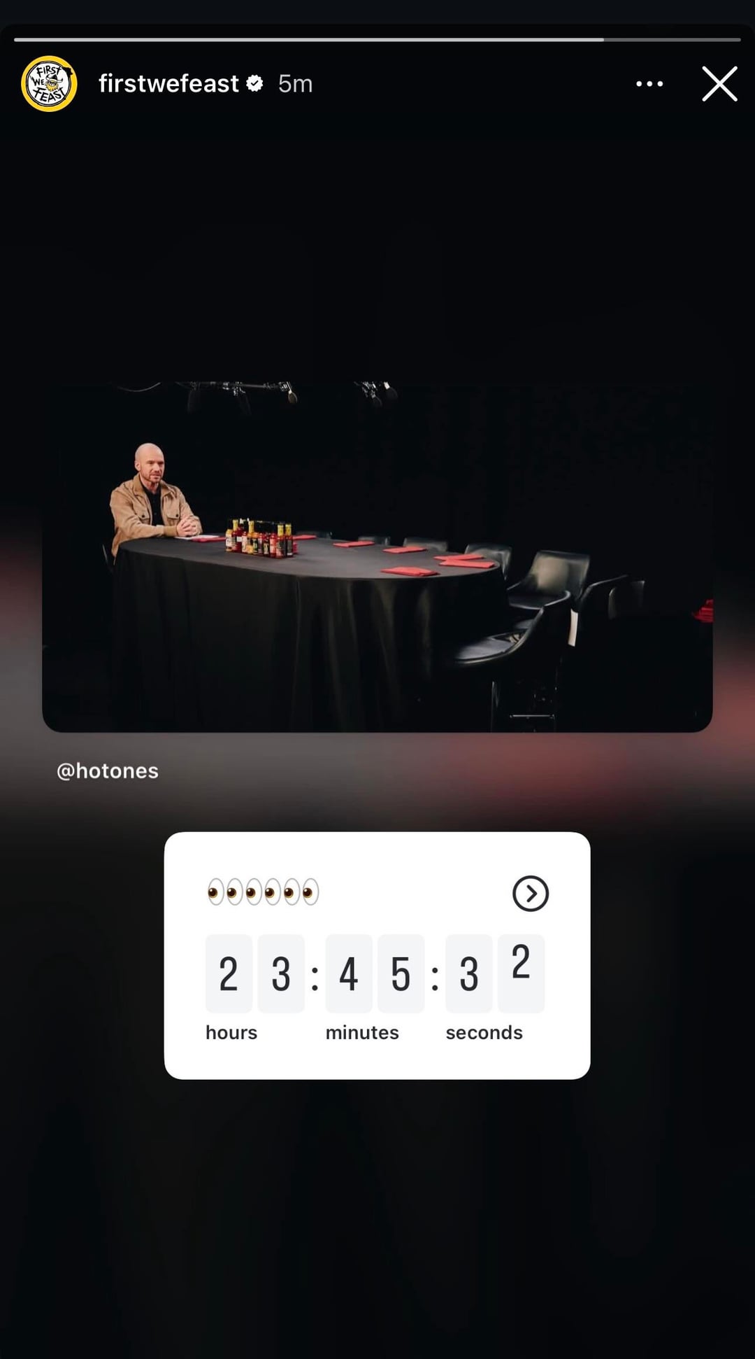 Hot Ones appears to be teasing a potential BTS appearance, hinted at by a setup featuring seven seats - 050426