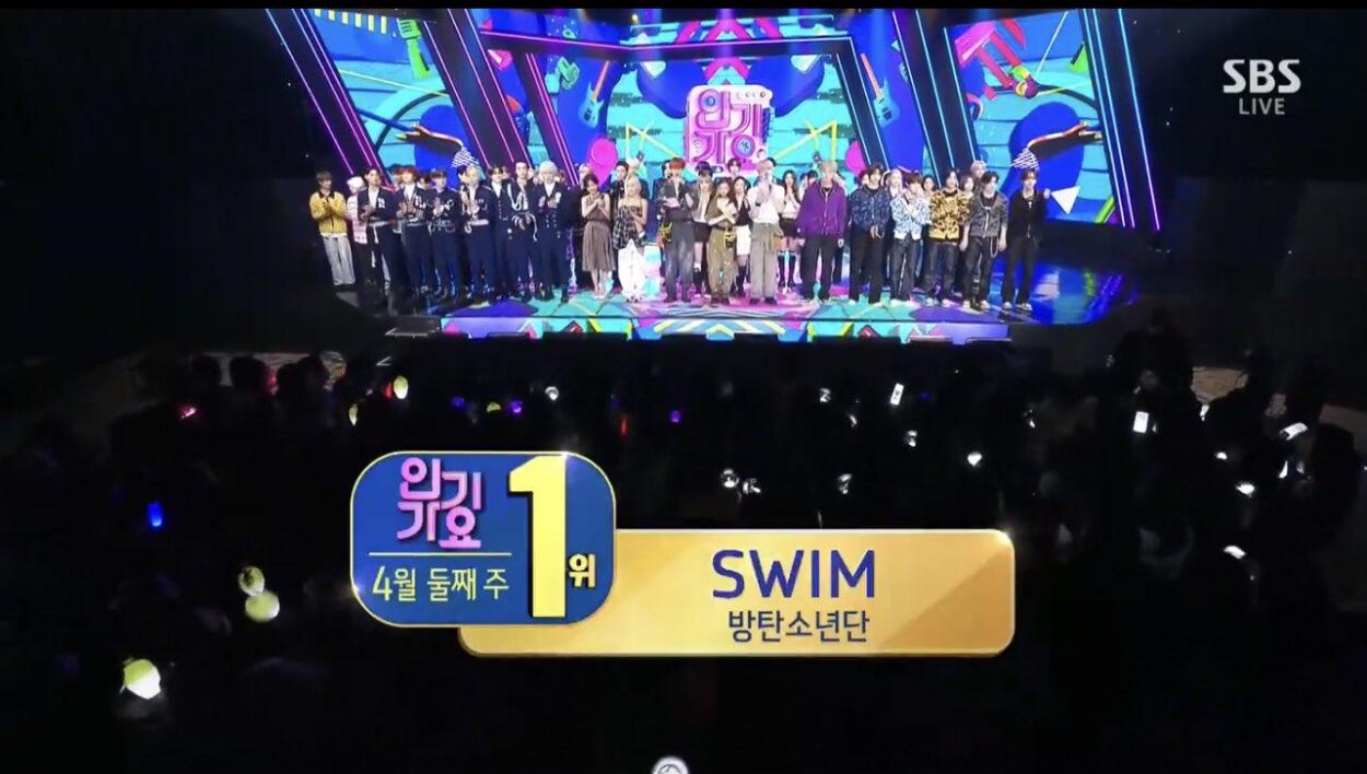 Congratulations!! SWIM achieves its 1st place & "TRIPLE Crown" on SBS Inkigayo today - 120426