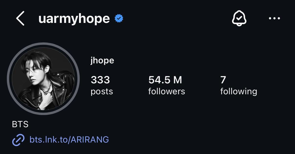 Hobi has updated his Instagram profile pic - 080426