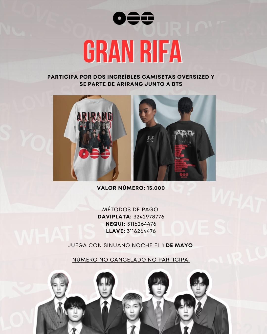 Hola! He estado diseñando estas dos increíbles camisetas para que les acompañen en el concierto, espero puedan participar