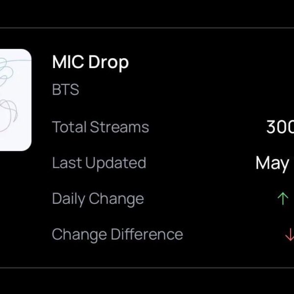 260518 Spotify Milestones: 'MIC Drop' by BTS surpasses 300 Million streams on Spotify.
