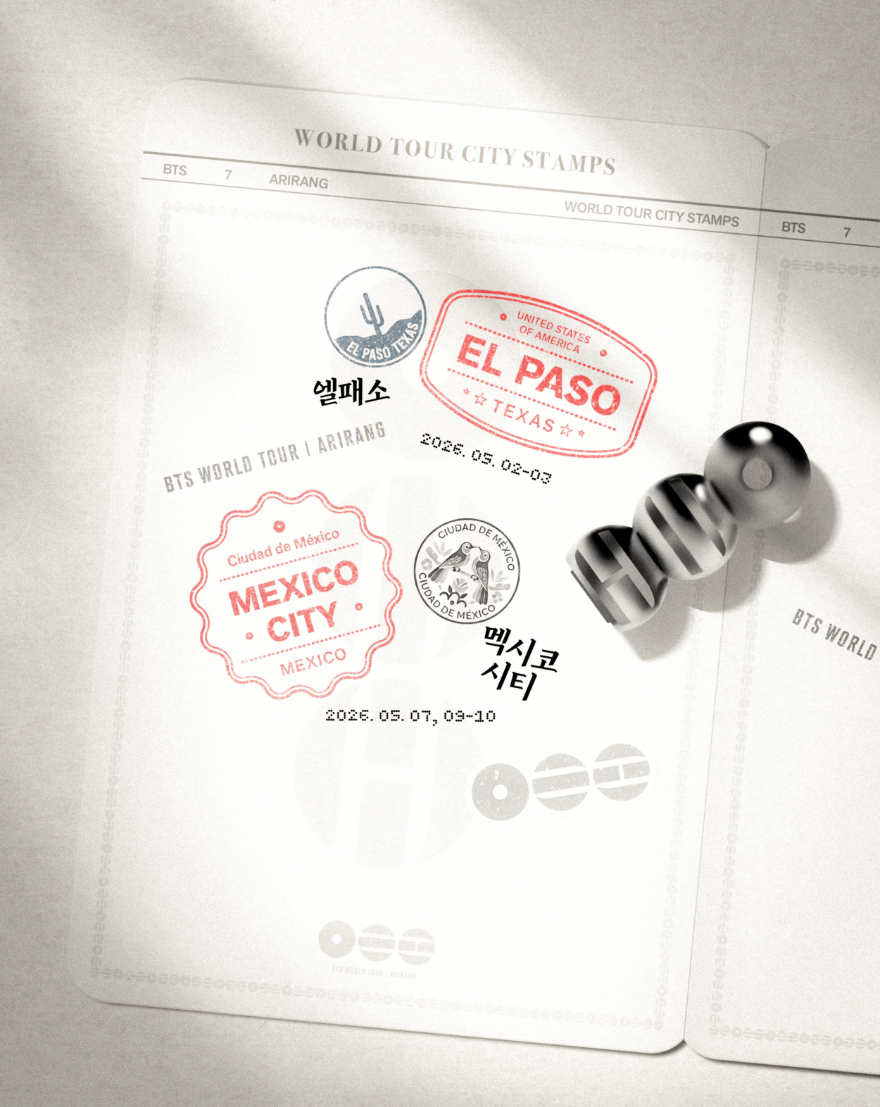 260507 HYBE MERCH on Twitter: BTS WORLD TOUR ‘ARIRANG' STAMP YOUR JOURNEY — MEXICO CITY