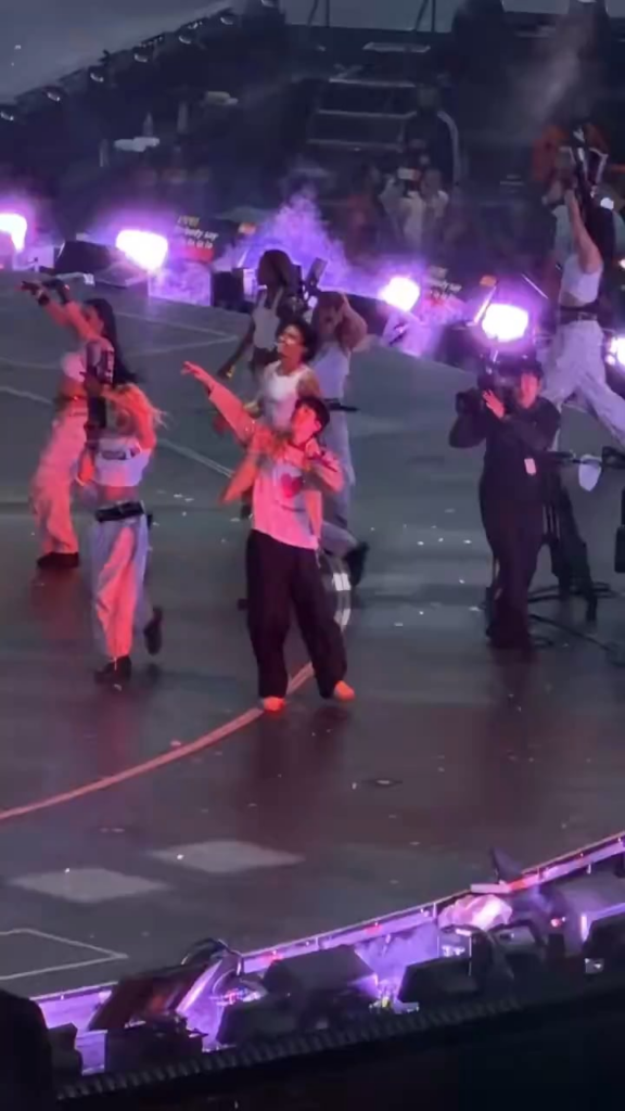 ARMY notices Jin having a dance battle with a backup dancer