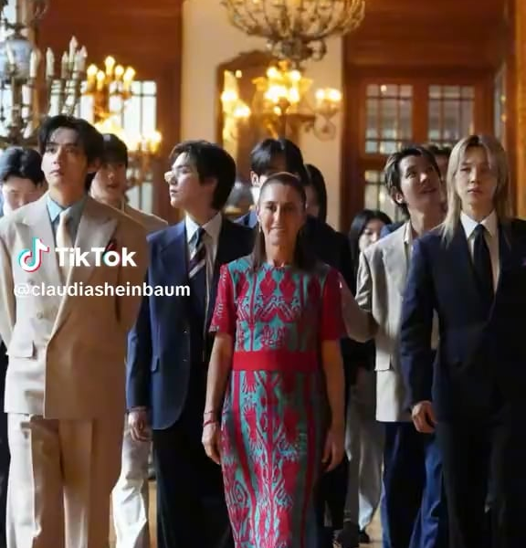 Claudia Sheinbaum (President of Mexico) on TikTok with BTS - 080526