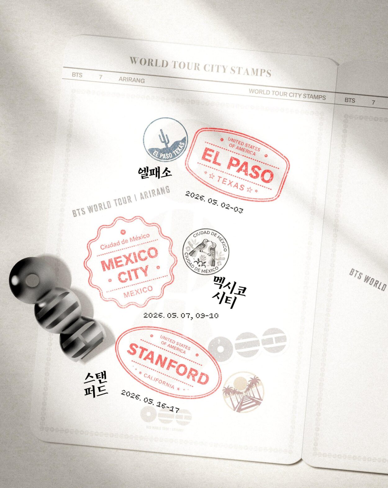 260516 HYBE MERCH on Twitter: BTS WORLD TOUR ‘ARIRANG' STAMP YOUR JOURNEY — STANFORD