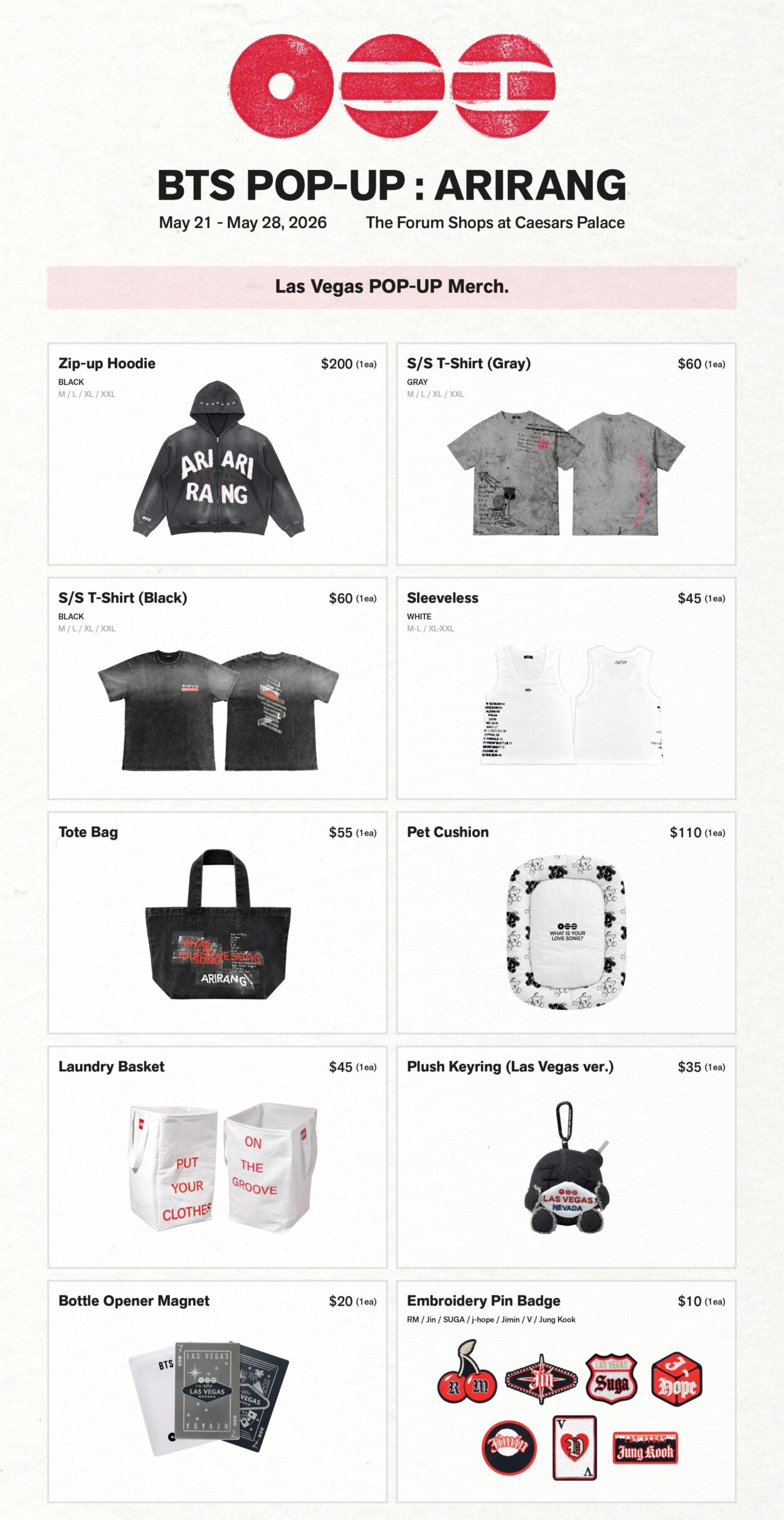 [Weverse] Preview of Las Vegas pop-up exclusive merch - 070526
