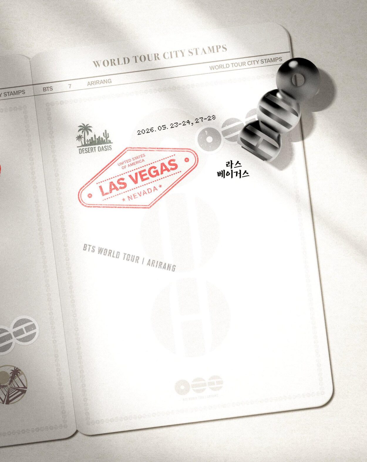 260523 HYBE Merch on Twitter: BTS WORLD TOUR ‘ARIRANG’ STAMP YOUR JOURNEY — LAS VEGAS