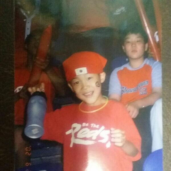 Throwback to Jimin getting ready for the 2002 World Cup (via BTS Twitter)