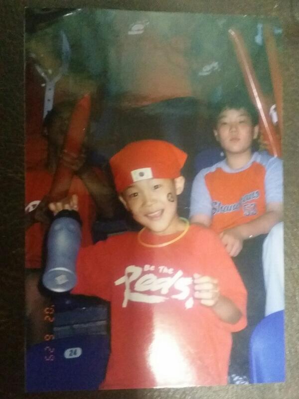 Throwback to Jimin getting ready for the 2002 World Cup (via BTS Twitter)