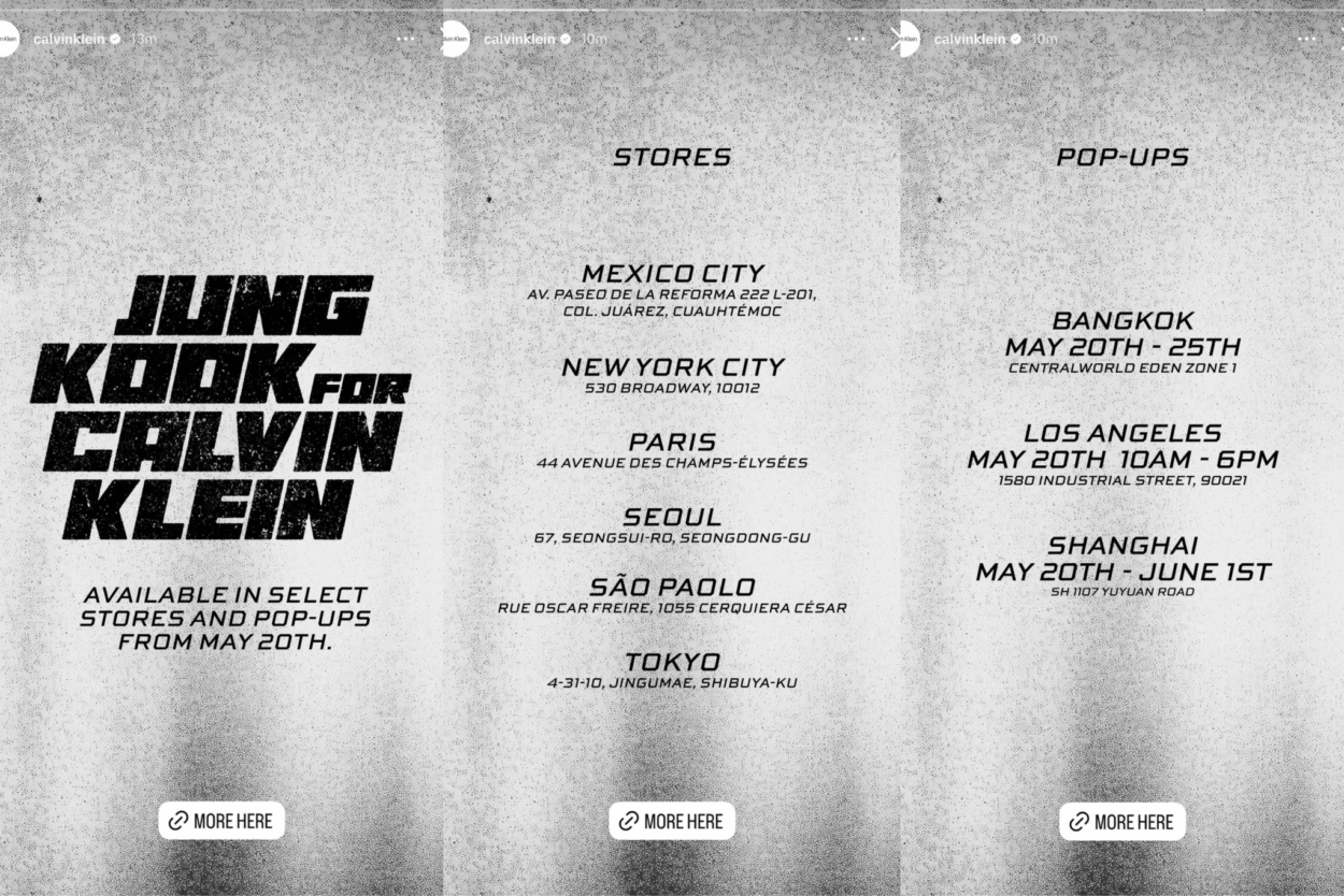 [Calvin Klein IG Stories] Stores & Pop-ups carrying Jungkook for Calvin Klein - 190526